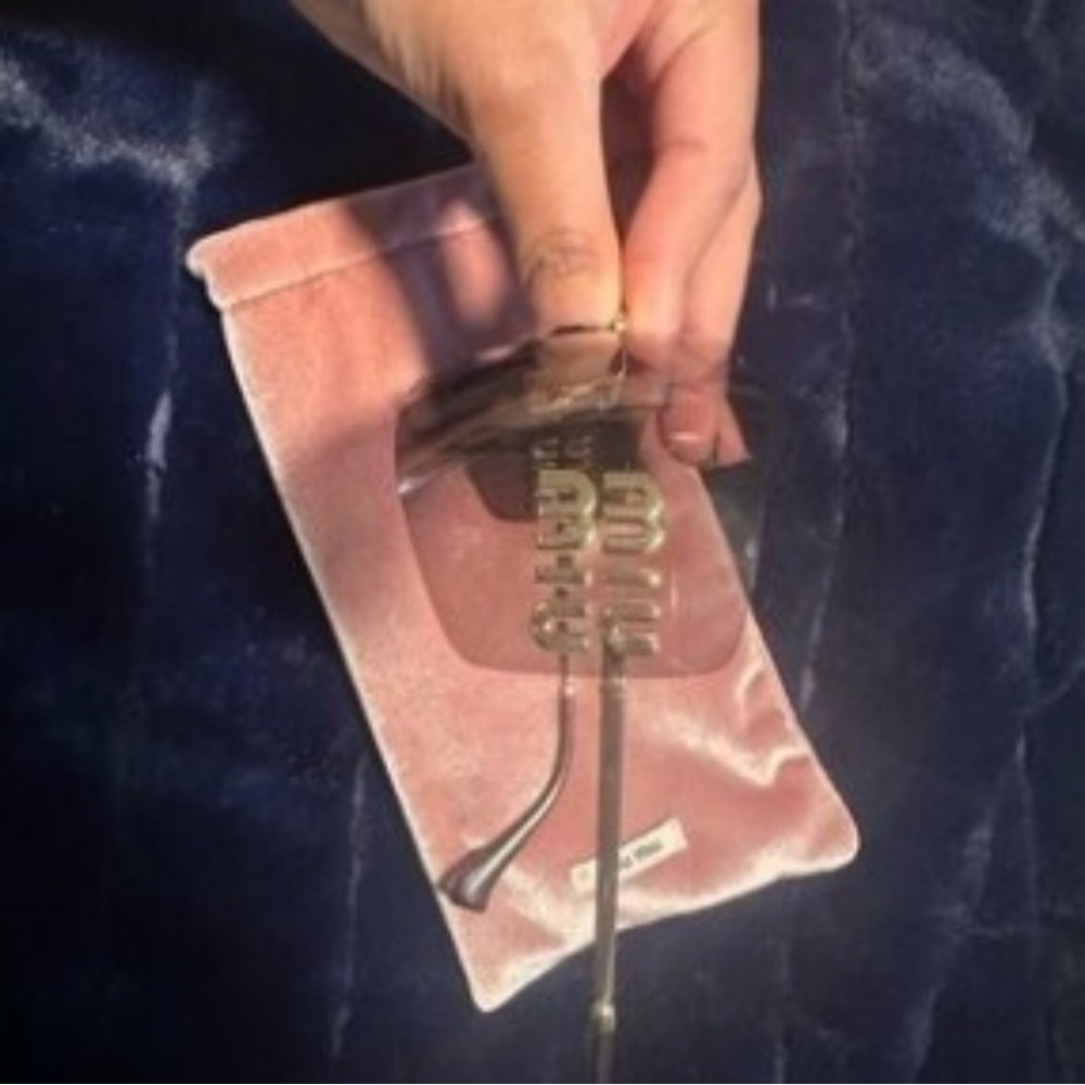Miu Miu Gold Sunglasses with Pink Tint - Picture 3 of 5